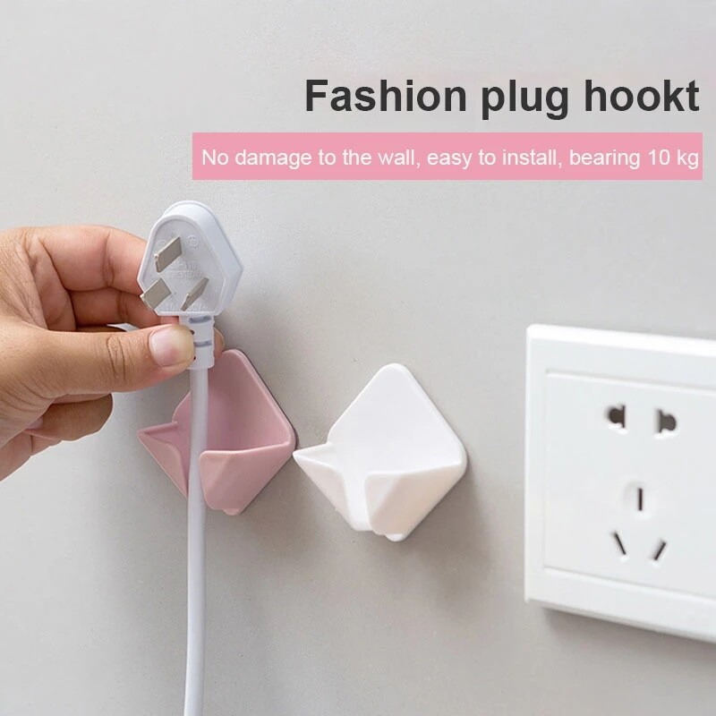 3 Giá Đựng Dây Nguồn Sáng Tạo Không Cần Khoan Móc Treo Tường, Móc Dính Móc Cắm Nhà Bếp Giá Treo Ổ Cắm Điện