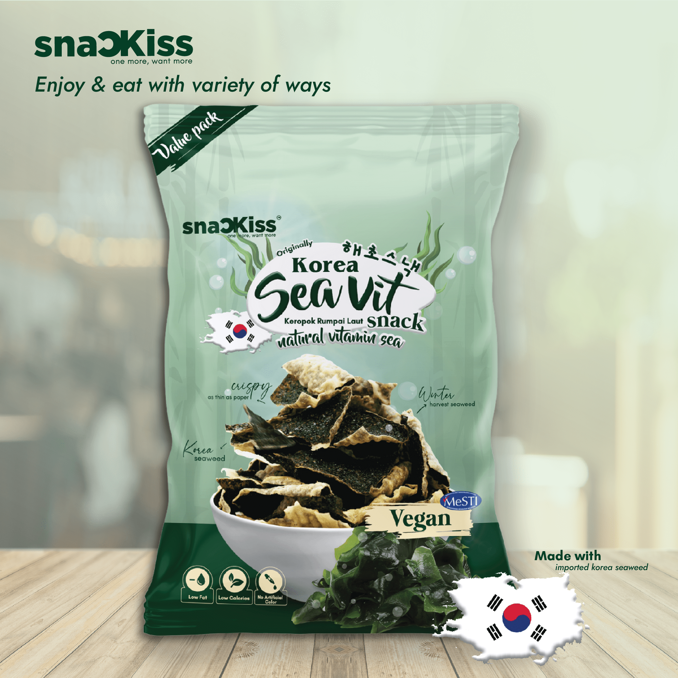 SNACKISS KOREA CRISPY SEAWEED SNACK (ORIGINAL 400G/ SALTED EGG 350G