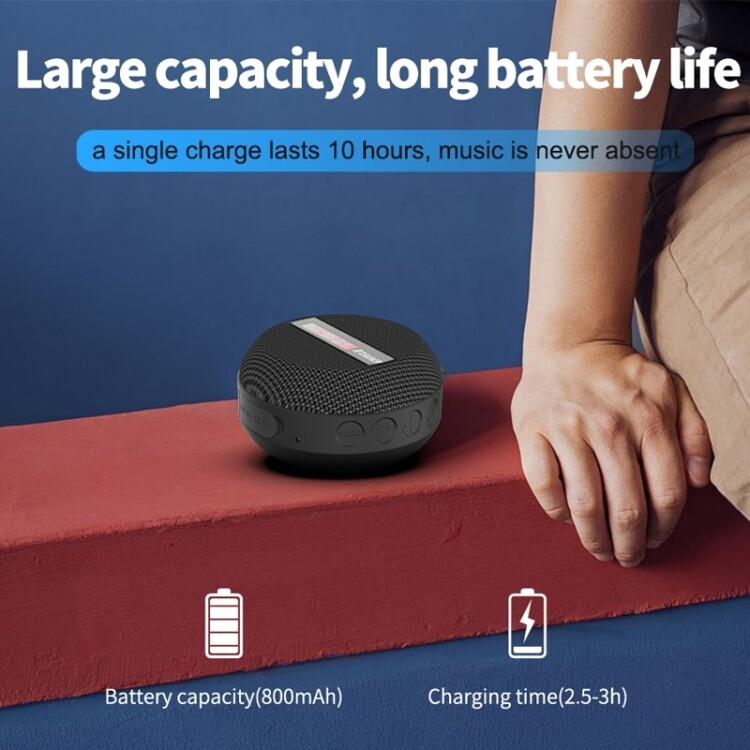 BT368 LED Digital Display Outdoor Portable IPX65 Waterproof Bluetooth Speaker