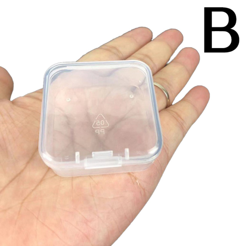 6Pcs Mini Storage Box Transparent Square Plastic Box Earrings Jewelry Packaging Storage Organizer Container