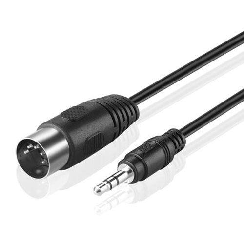 3.5mm stereo jack to din 5 pin midi plug audio adapter cable, cable length: 1.5m