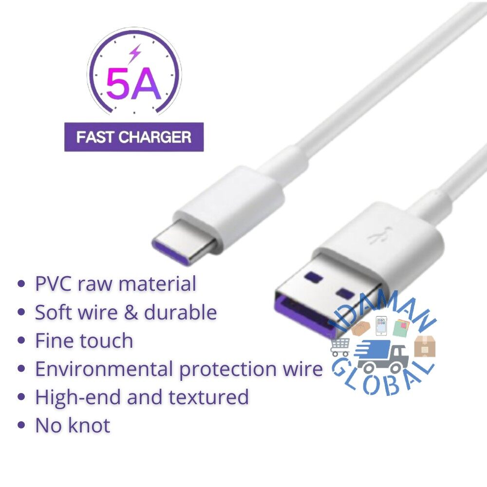 Cáp Loại C 5A Cáp Sạc Nhanh Cho Huawei Cáp USB Cáp USB Type C Cho Cáp OnePlus Oppo Realme XiaoMi Kabel