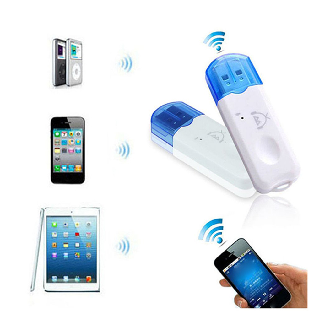 Mini Bluetooth Music Receiver Wireless Handfree Car Kit Audio USB Stereo Adapter Built in Mic for Speaker MP3 Player