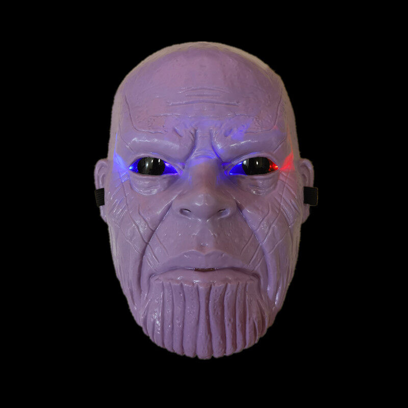 Marvel Thanos Mask LED Light Negative Character Anime Figurine Halloween Cosplay Props Gleaming Toys For Kids Gifts