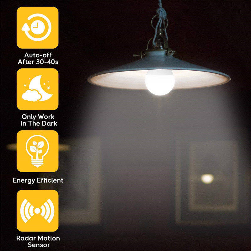 Bóng Đèn LED 7W 12W Cảm Biến Radar E27 Đèn Cảm Biến Chuyển Động Xung Quanh