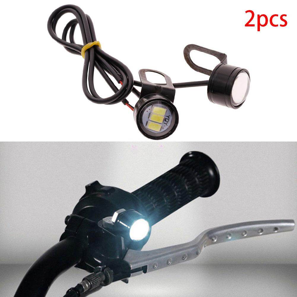 JaneDream 2Pcs LED Motorcycle Handlebar Spotlight Headlight Driving Light Fog Lamp White