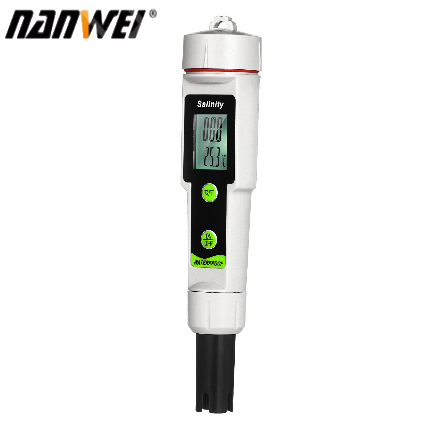 NANWEI Salinometer Waterproof Salinity Test Pen 2-in-1 Salinity & Temperature Meter Portable Salinity Meter Salimeter Pen Type Salinograph 0~199.9ppt Range -50~70°C Temperature Meter °C/°F