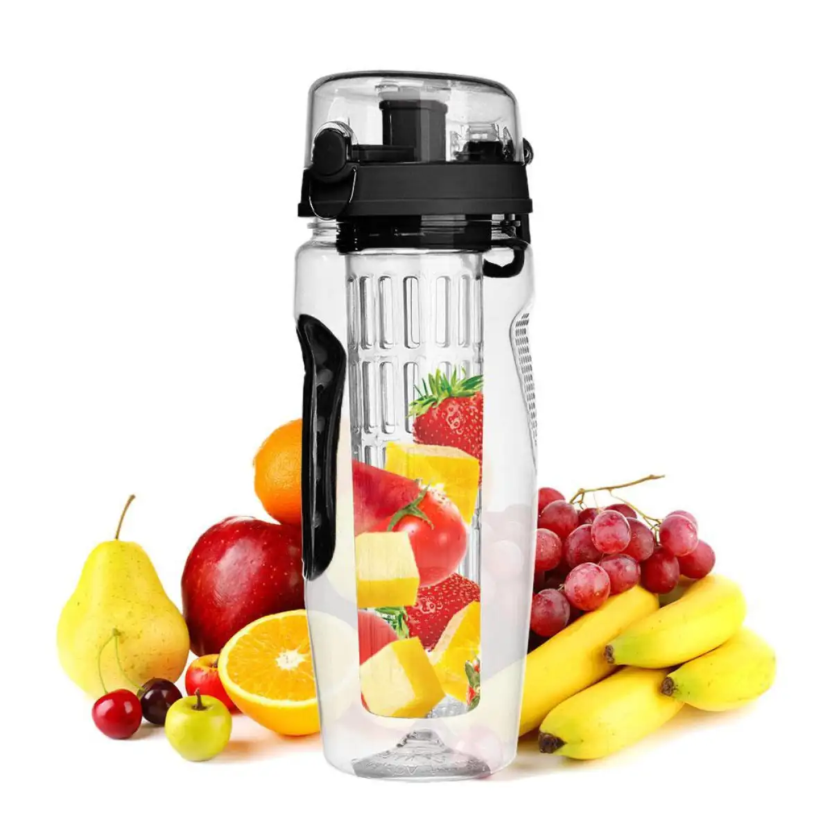 1000ml Water Bottle Plastic Fruit Infusion Drink Outdoor Sports Juice Drinkware