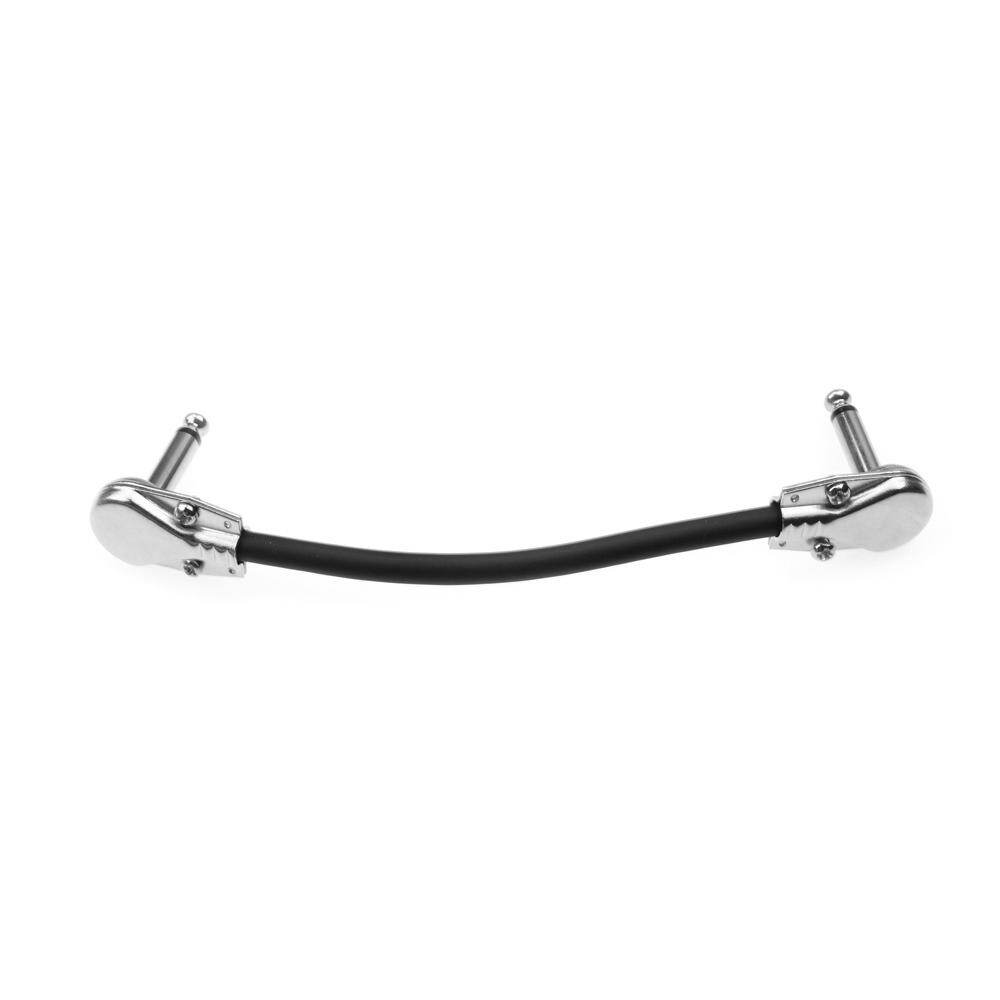 [okoogee]Guitar Effect Pedal Cable Wire Flat Patch Cable Cord 6.35mm Right Angle Pancake Design 15cm