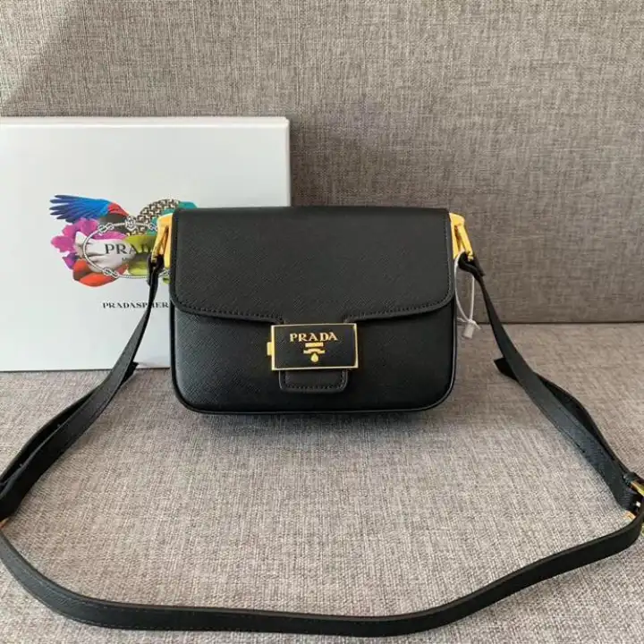 prada leather logo satchel