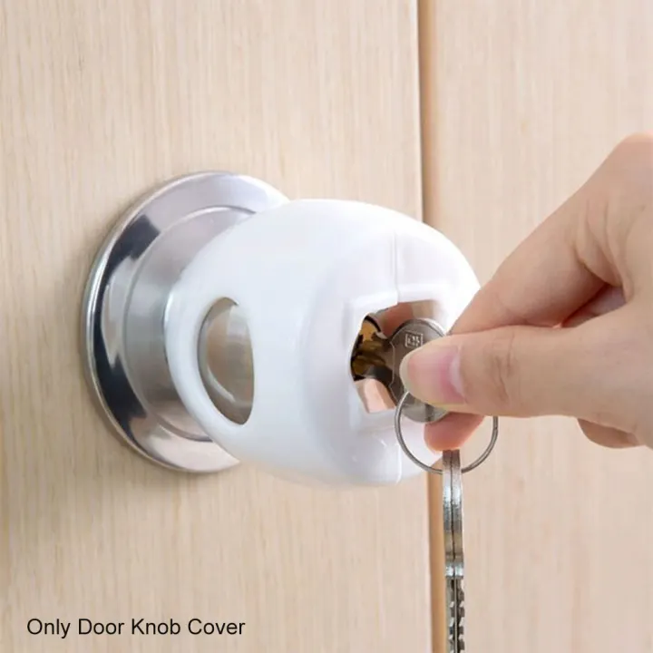 4 Cái Nắp Bảo Vệ Núm Cửa Phòng Ngủ An Toàn Cho Trẻ Em Phòng Khách Thiết Kế Có Thể Khóa Dễ Dàng Lắp Đặt Tại Nhà Dễ Dàng Tháo Rời |