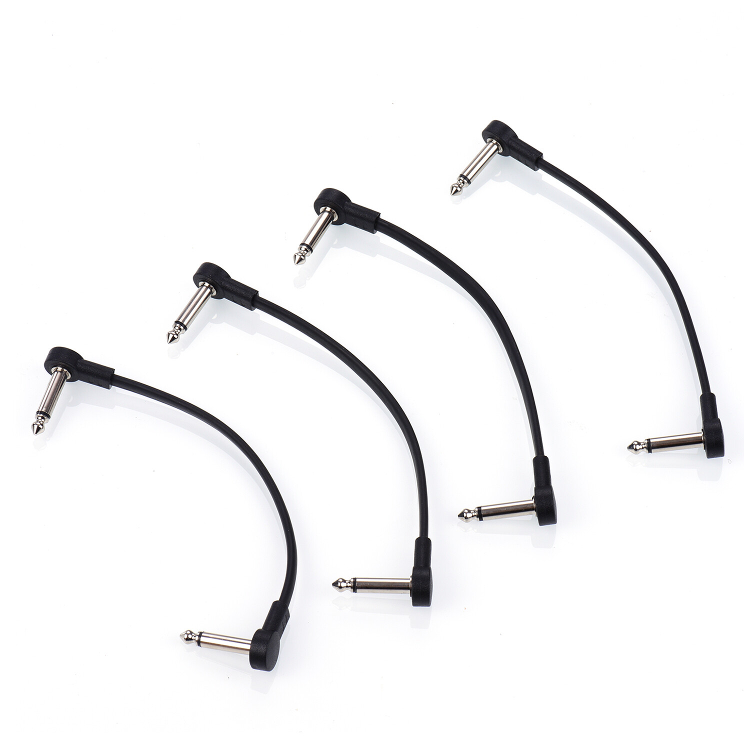 Sunshine Girl-Ggiant AC-8 Guitar Effect Pedal Flat Patch Cables 6 Inch Length with 1/4 Inch Right Angle Connectors Patch Cable Kit 4 Packs