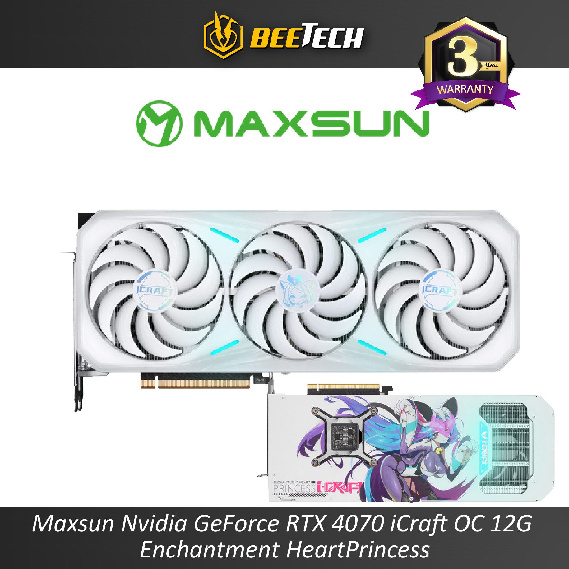 Maxsun Nvidia Geforce Rtx 4070 Icraft Oc 12g Enchantment Heart Princess