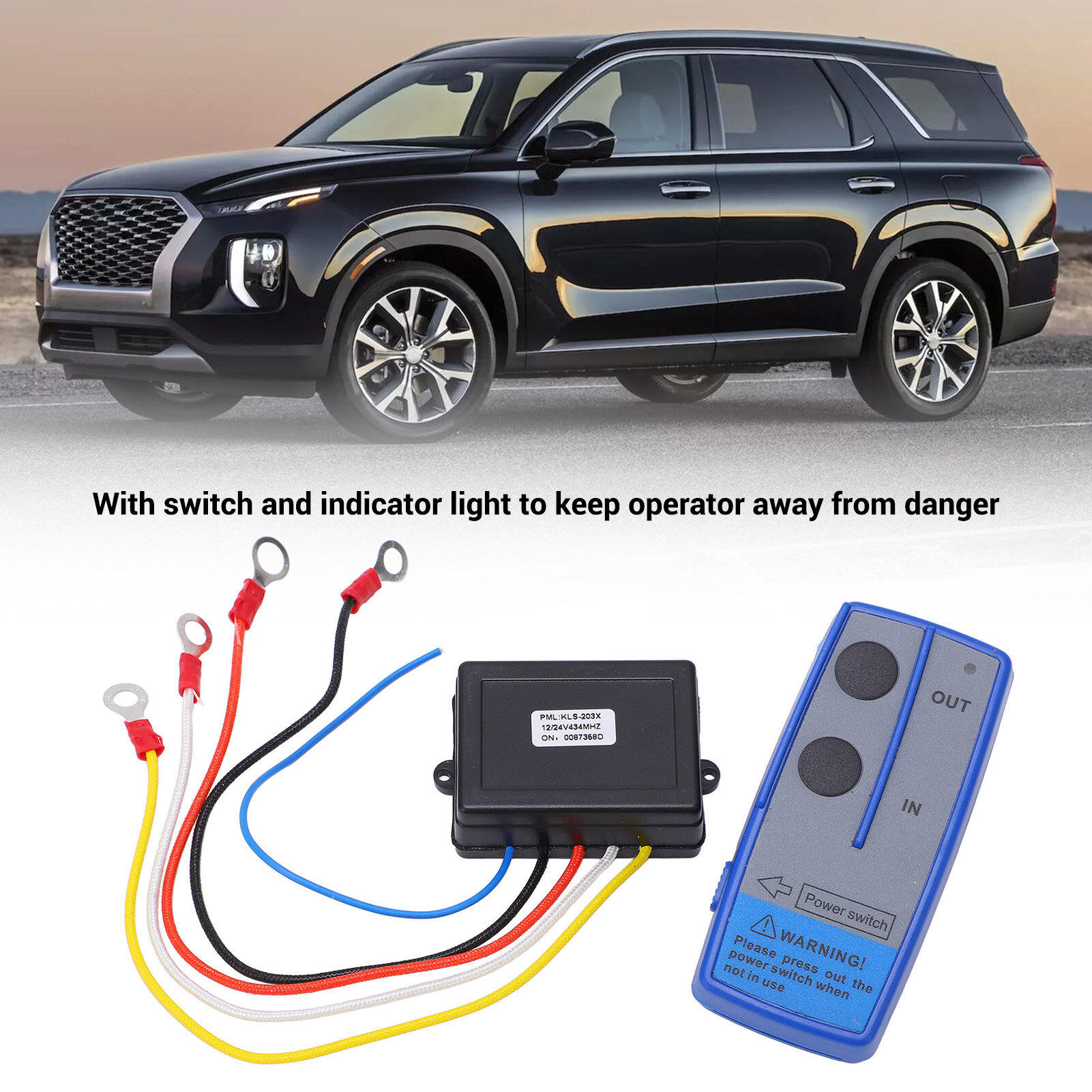 Wireless Winch Remote Control, Electric Winch Controller 75 Feet Distance Power Saving for Car Truck ATV SUV