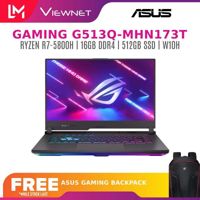 ASUS ROG STRIX G15 G513Q-MHN173T 15.6 FHD 144HZ GAMING LAPTOP (RYZEN 7 5800H, 16GB, 512GB SSD, RTX3060 6GB, W10) FREE BACKPACK Malaysia