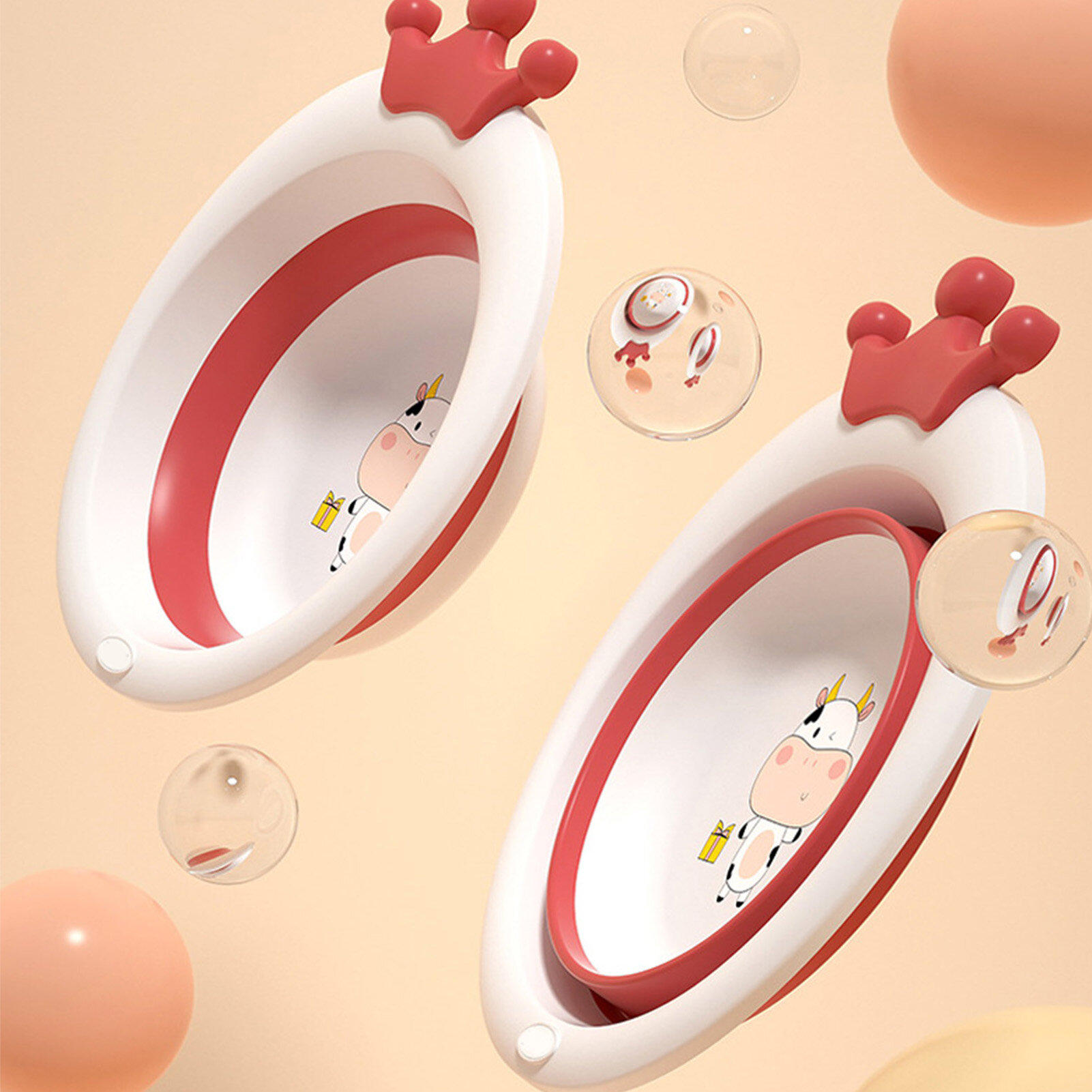 Chậu rửa trẻ em rửa bồn tắm gấp di động mặt Wah lưu vực bé ráp bồn tắm