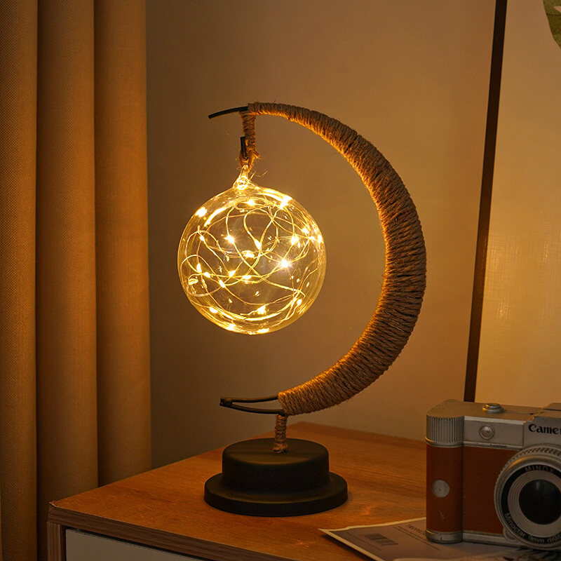 Bóng LED mới Đèn trang trí sáng tạo mặt trăng và phong cách ngôi sao dẫn đèn ban đêm tiệc handmade