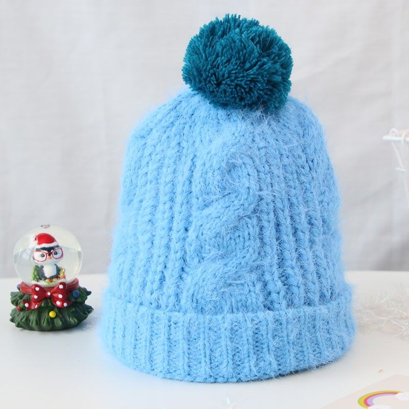 I Love Daddy&Mummy New Pompom Baby Hat Beanie Cap Winter Knitted Kids Baby Girl Hat Warm Soft Children Toddler Girls Cap Muts Casquette Enfant