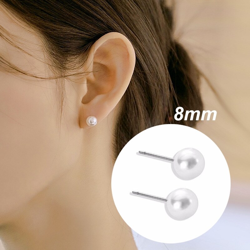 8mm pearl earrings hot sale on ear