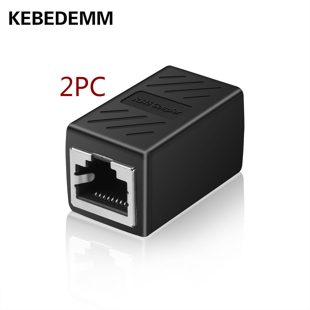 2pc rj45 female to female network ethernet lan splitter connector transfer head rj45 cat network cable