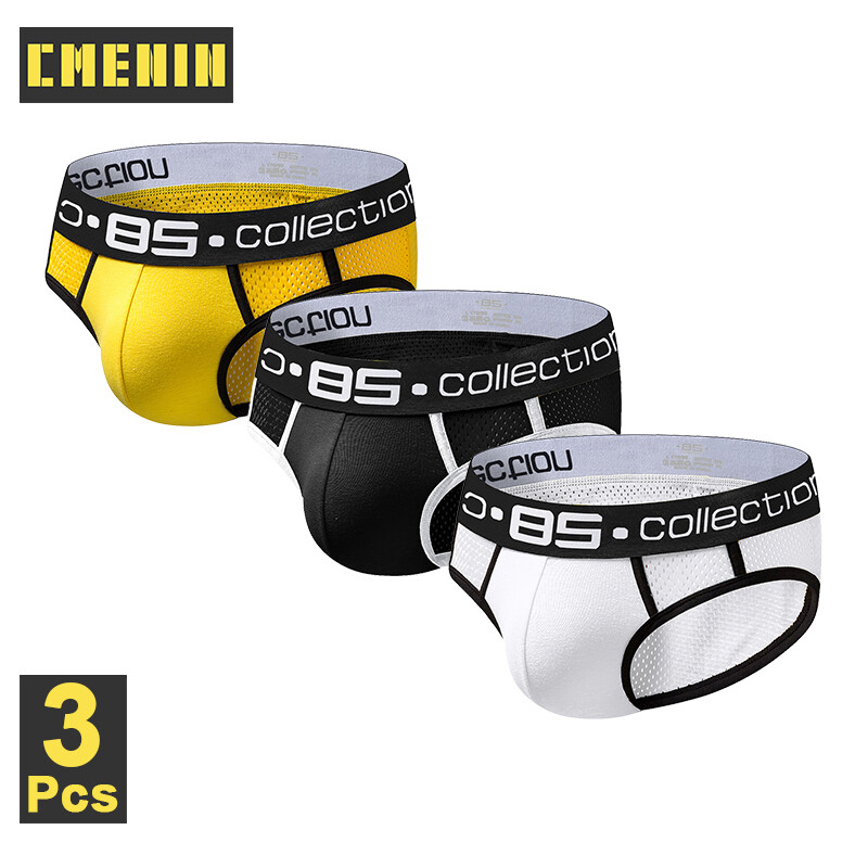 CMENIN BS 3Pcs Cotton Letter Breathable Underwear Men Jockstrap High Quality Briefs Mens Underpants Man BS107