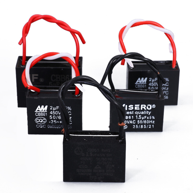 Tumato cbb61 450v 1uf -25uf terminal ceiling ac fan starting capacitor