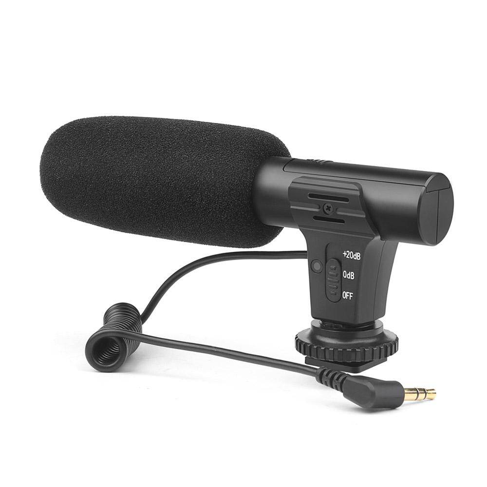 SHOOT XT-451 Portable Condenser Stereo Microphone Mic with 3.5mm Jack Hot Shoe Mount for Canon Sony Nikon Camera Camcorder DV Smartphone for Video Studio Recording Interview Webcast