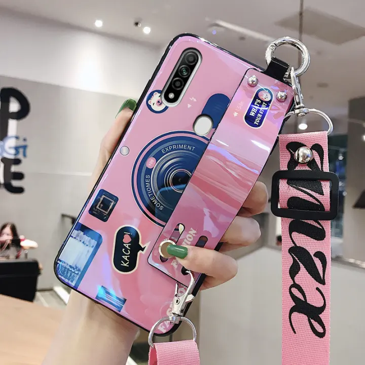 For Oppo A31 2020 Case Fashion Cartoon Camera Wristband Silicone Phone Case For Oppo A31 Case Cover Strap Bracket And Sling Lazada Ph