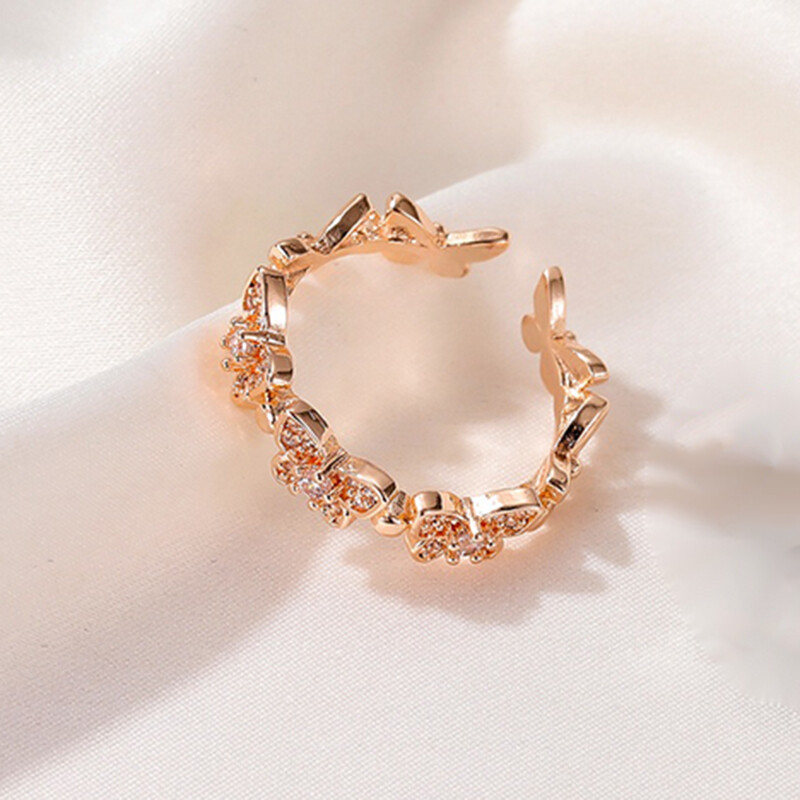 【HOMP】Opening adjustable ring butterfly dance ring adjustable