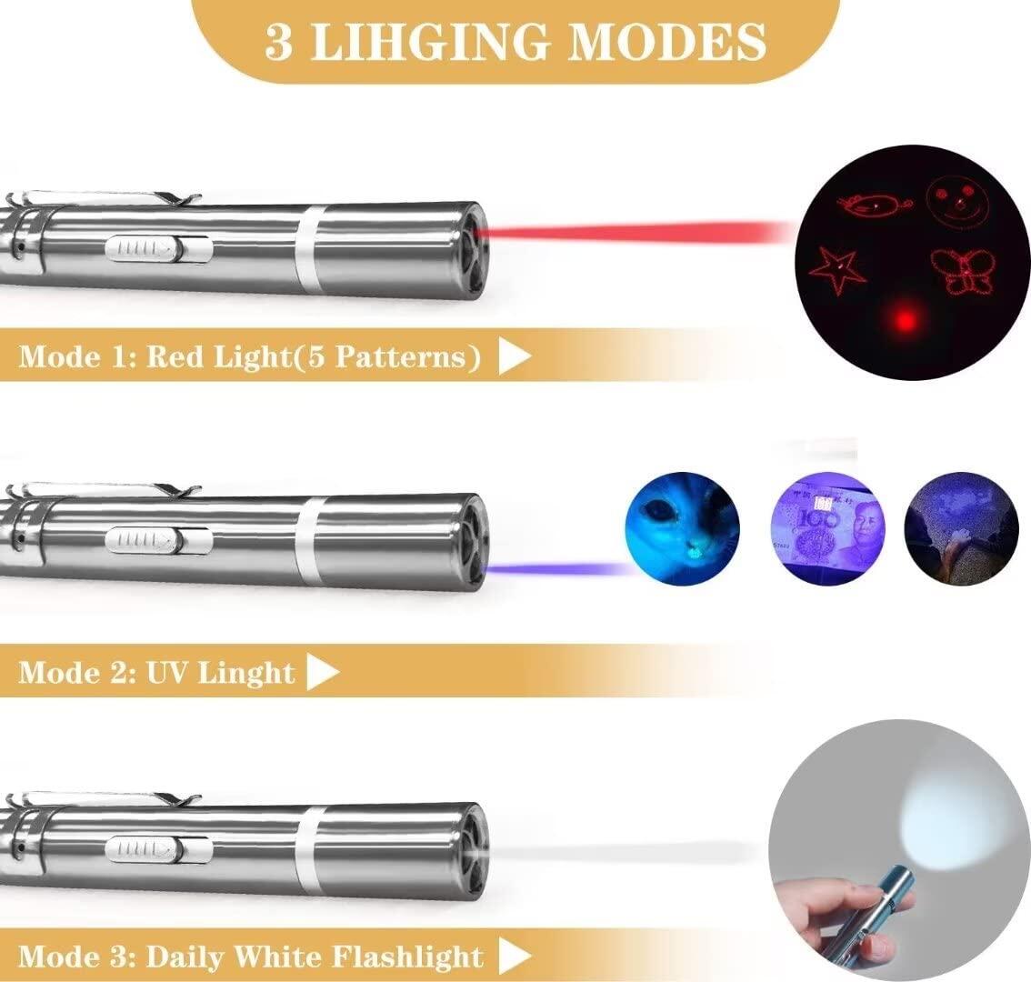 Con Mèo Laser Pointer Đồ Chơi Cho Trong Nhà Sạc USB 5 Mẫu Có Thể Chuyển Đổi