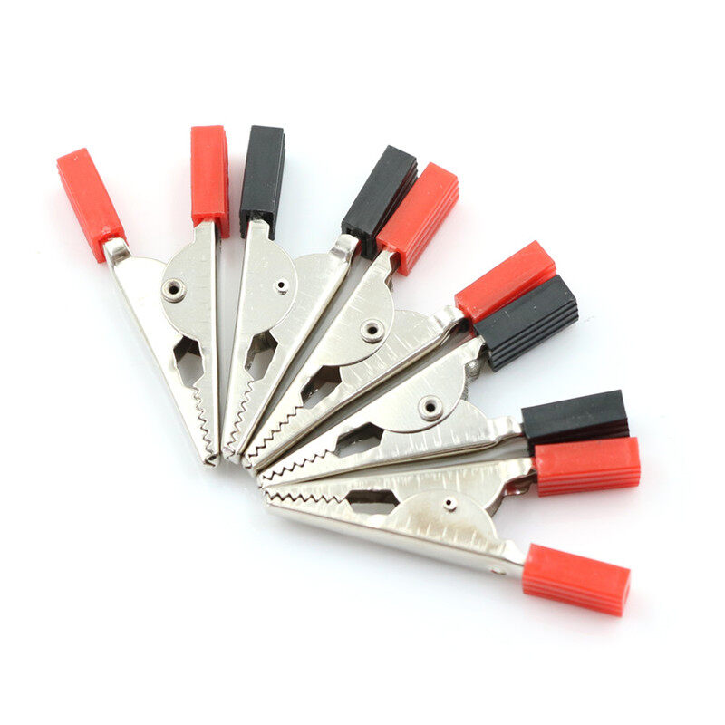 Xi yang Jing 5Pcs 50mm Plastic Durable Handle Test Probe Metal Alligator Clips with Screw
