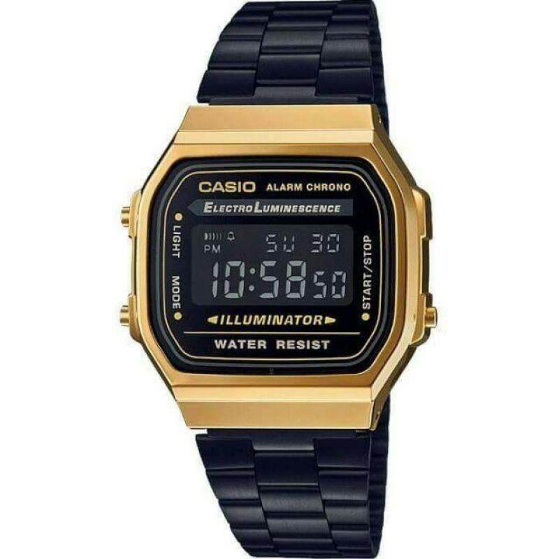 Casio B168 Petak Black Gold Digital Elegant Malaysia