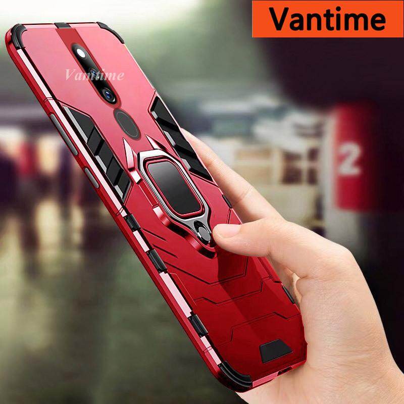 Vantime for OPPO F11 Pro 360° Rotation Ring Stand Case, Hard Shockproof Magnetic Car Bracket Holder Back Cover