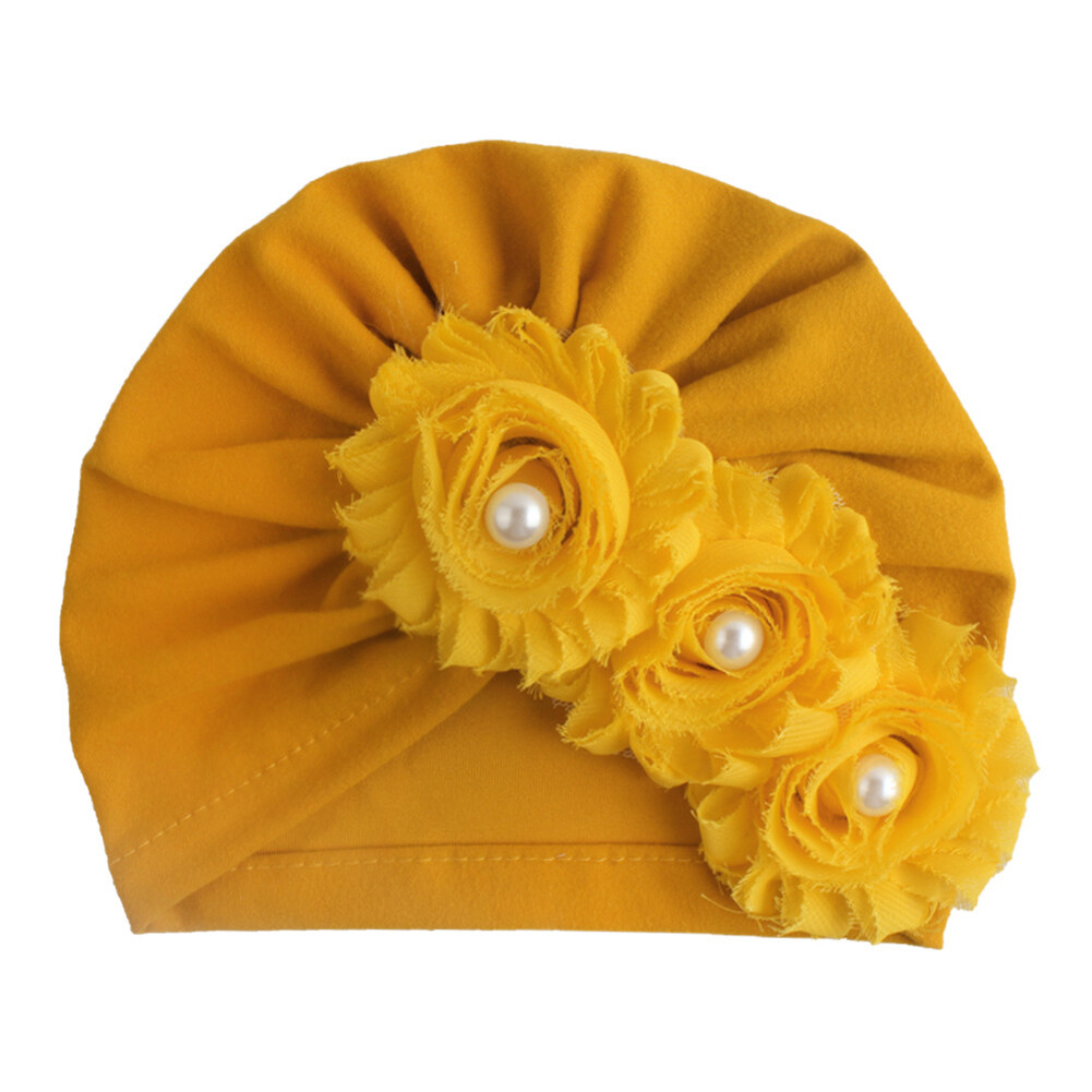 [kisseangel]  1 Piece Children Bowknot Kids Bow Cap Baby Hat Newborn Girls Clothes Accessories Infant Beanie Turban Solid Flower Pearl Caps