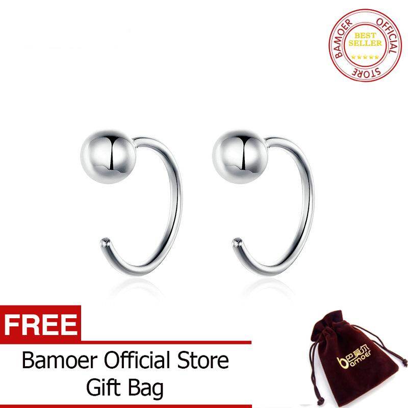 bamoer Silver 925 Jewelry Tiny Stud Earrings for Women Gold Color Korean Style Hypoallergenic Jewelry Accessories Girl SCE782