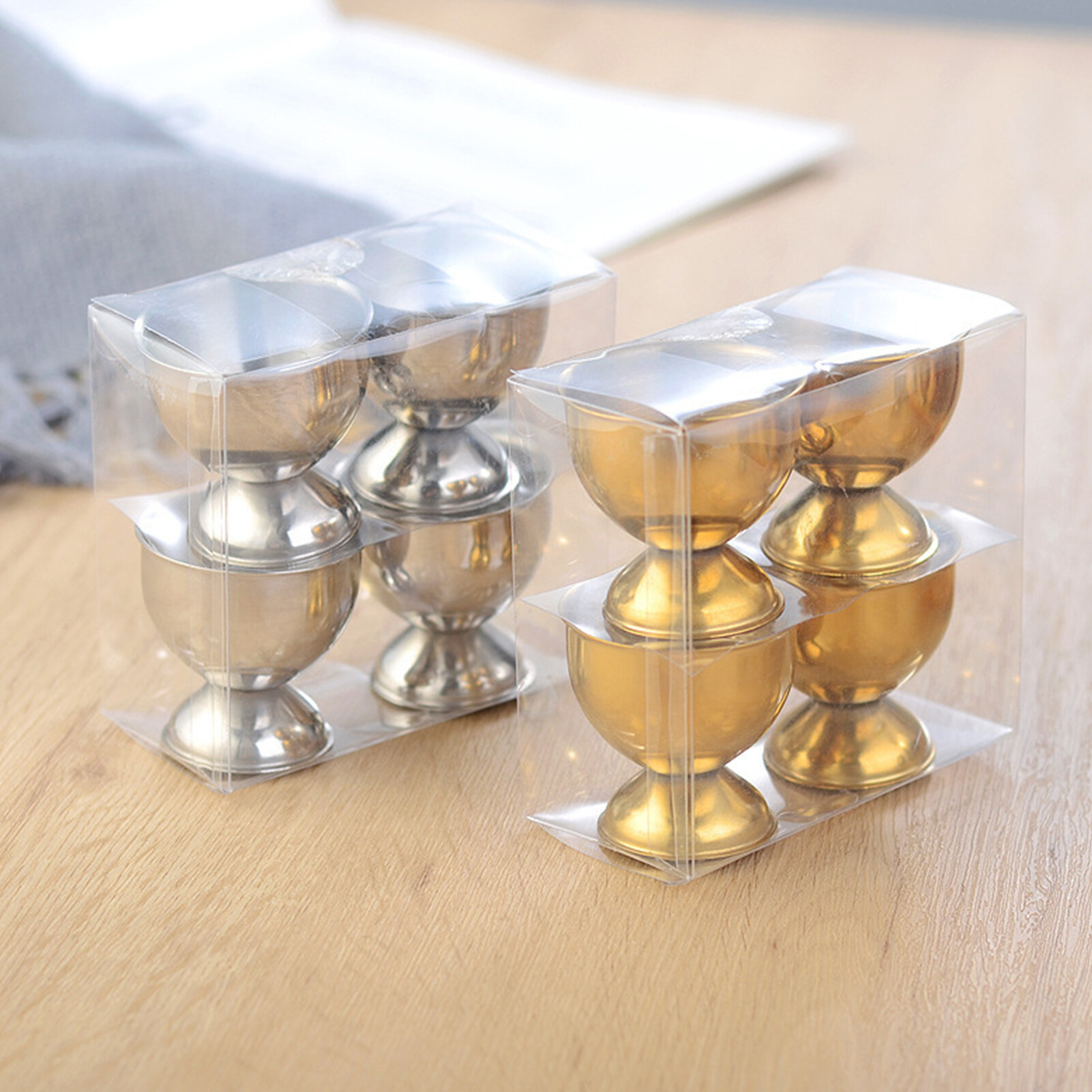 JAREDQ 40ml Egg Cup Eco-friendly Rust-proof Stainless Steel Boiled Egg Container Cup for Bar Egg Container Eco-friendly