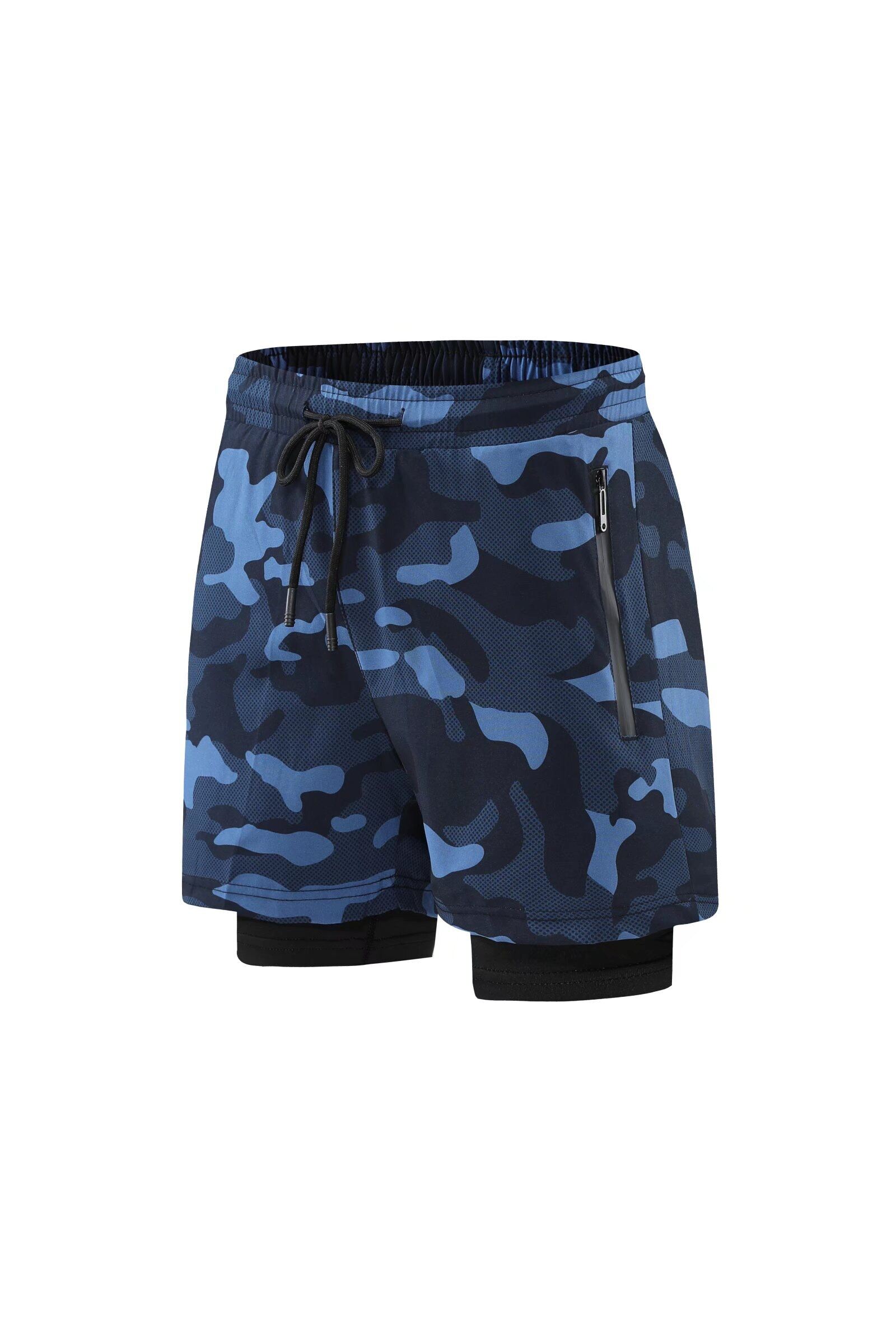 New2022 Men's 2-In-1 Running Shorts Quick Drying Breathable Active Training Exercise Jogging Cycling Shorts With Longer Liner
