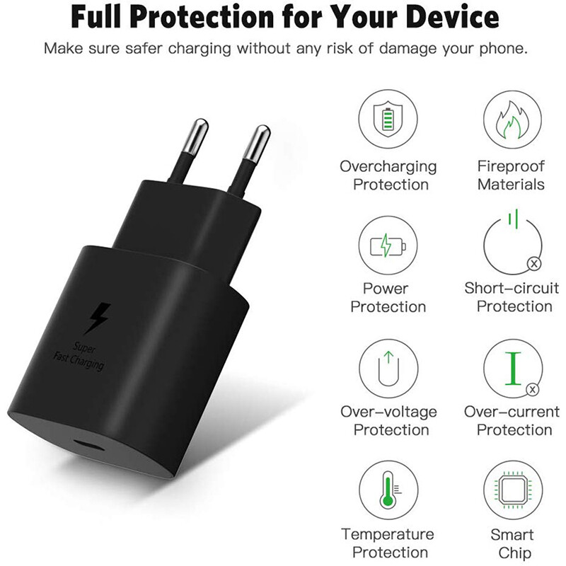 c type + Galaxy C Note （5G） 25W type For S10 cable Fast Super Charger 10 10 charge plus Fast Note EU to Original adapter