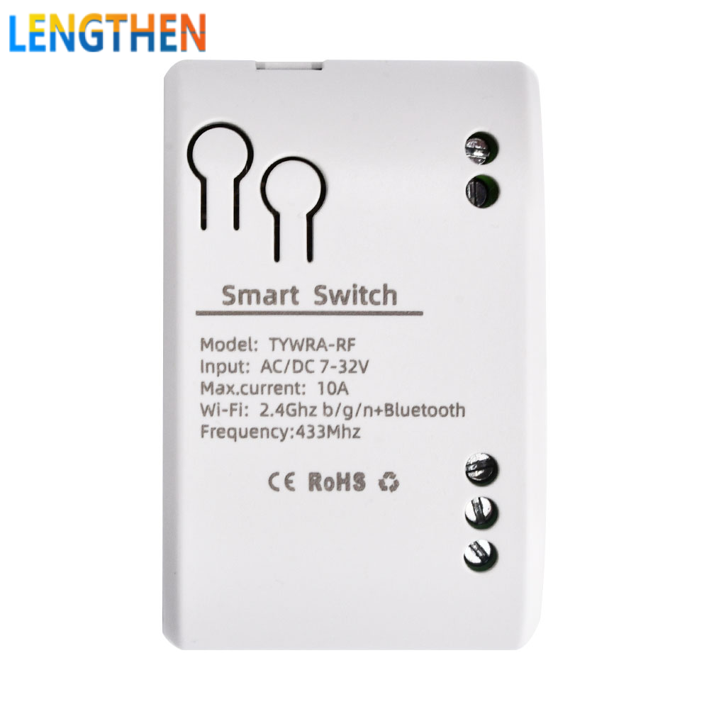 FocusAi  Tuya Mô-đun Công Tắc WiFi Không Dây Điều Khiển Từ Xa Thông Minh Bộ Thu RF 1/2/4CH DC 7-32V 5V 12V 24V 220V 10A Rơle WiFi Tương Thích Với Alexa