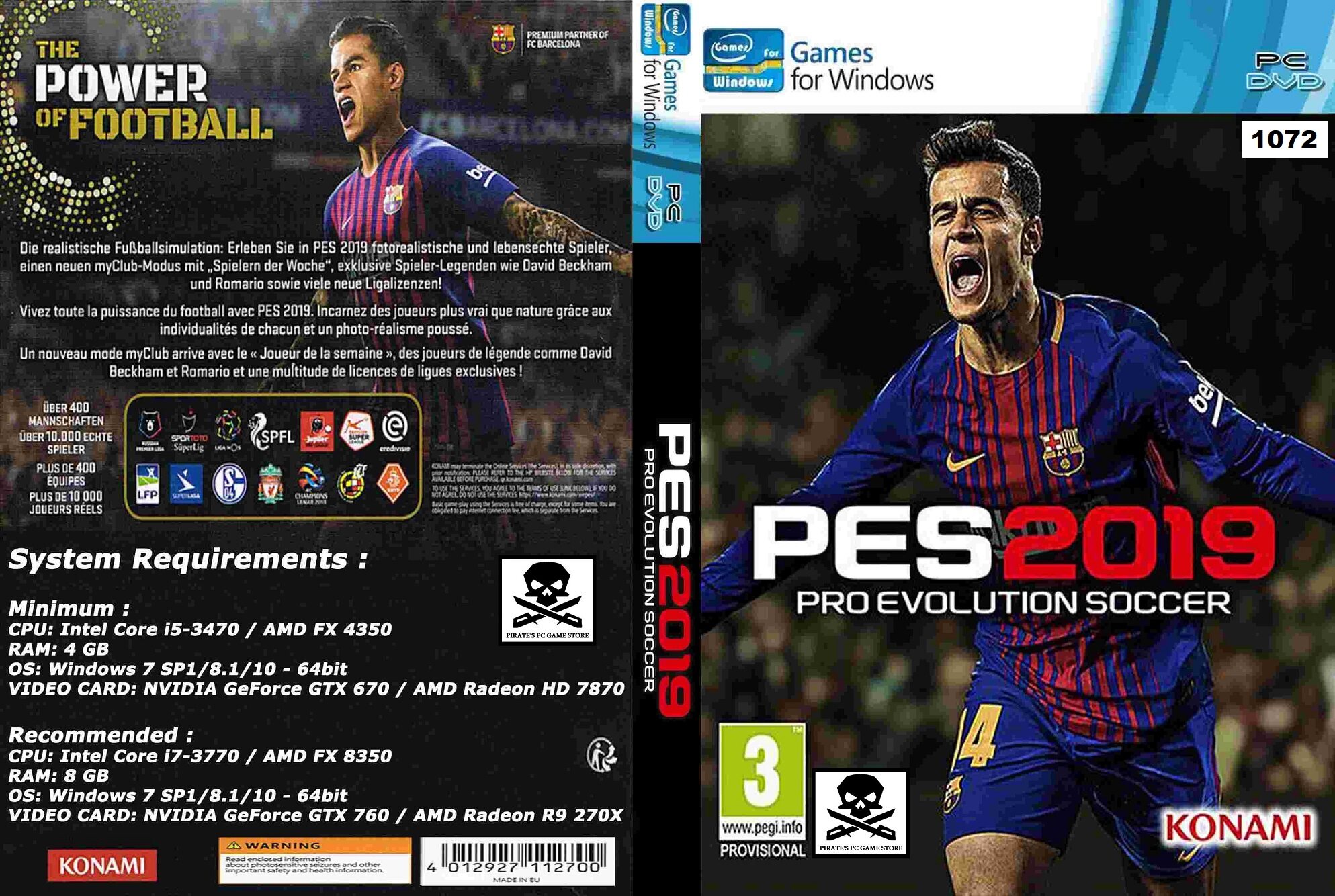 PC) Pro Evolution Soccer 2019 / PES 2019 (PTE Patch 3.1 Added) | Lazada