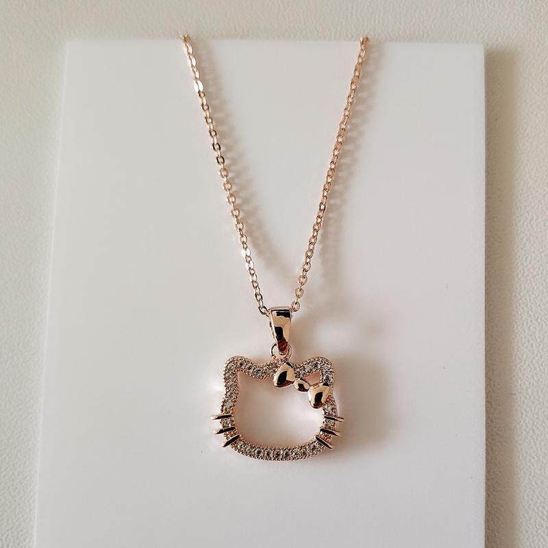 Imut Catmi Liontin kalung klavikula perempuan Hello Kitty hellokitty modis minimalis Gaya Korea kalung pendek ornamen hadiah