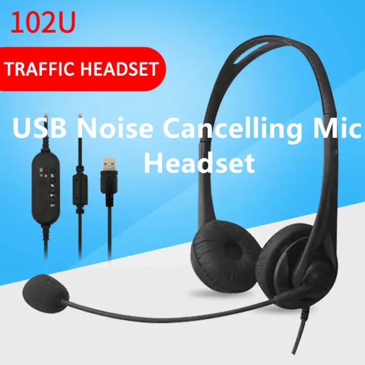 headset with noise cancelling microphone lazada
