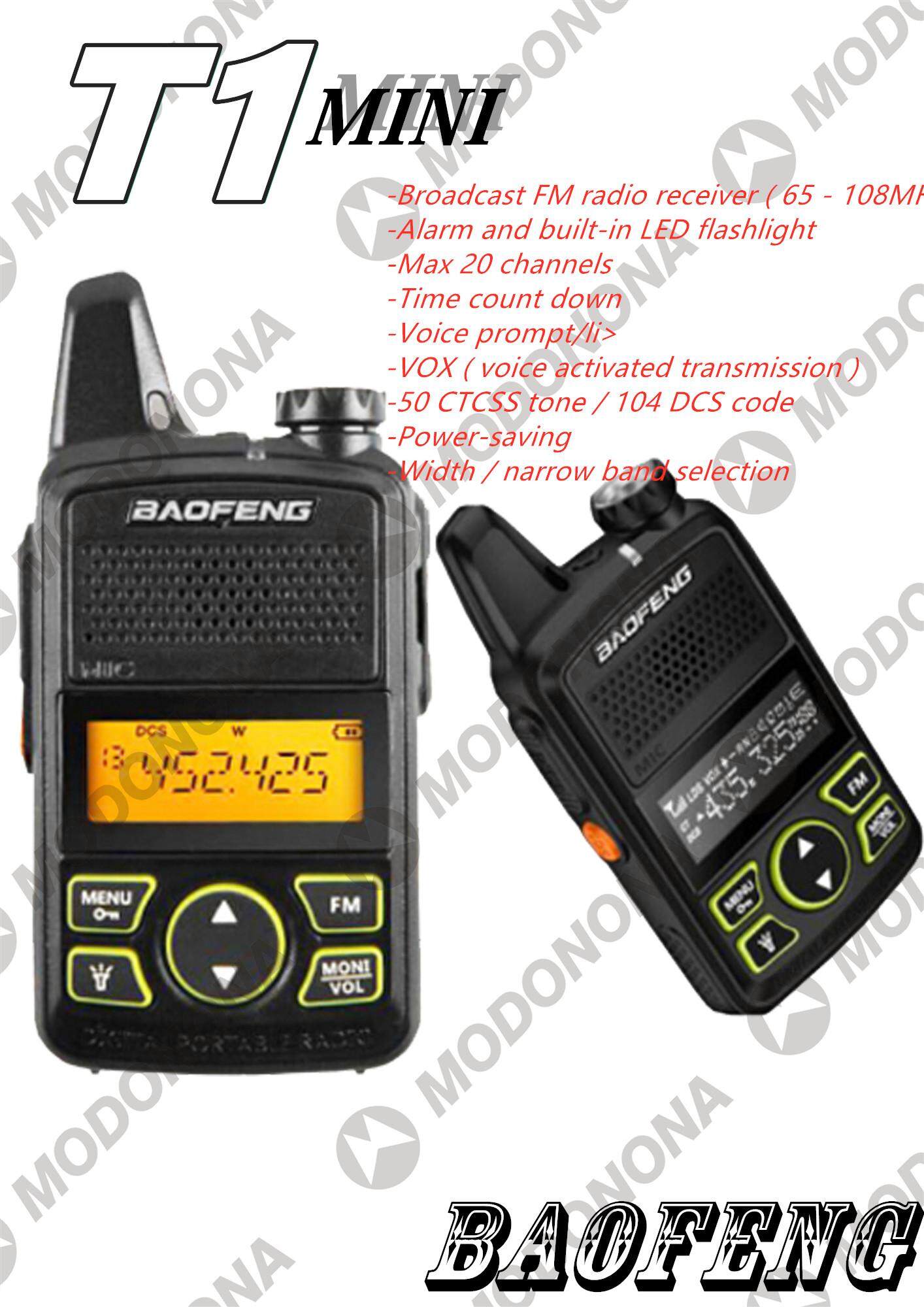 Baofeng Mini Walkie Talkie T1 Handheld Single Band Two-Way Radios By Tommy Electronic Technology Enterprise