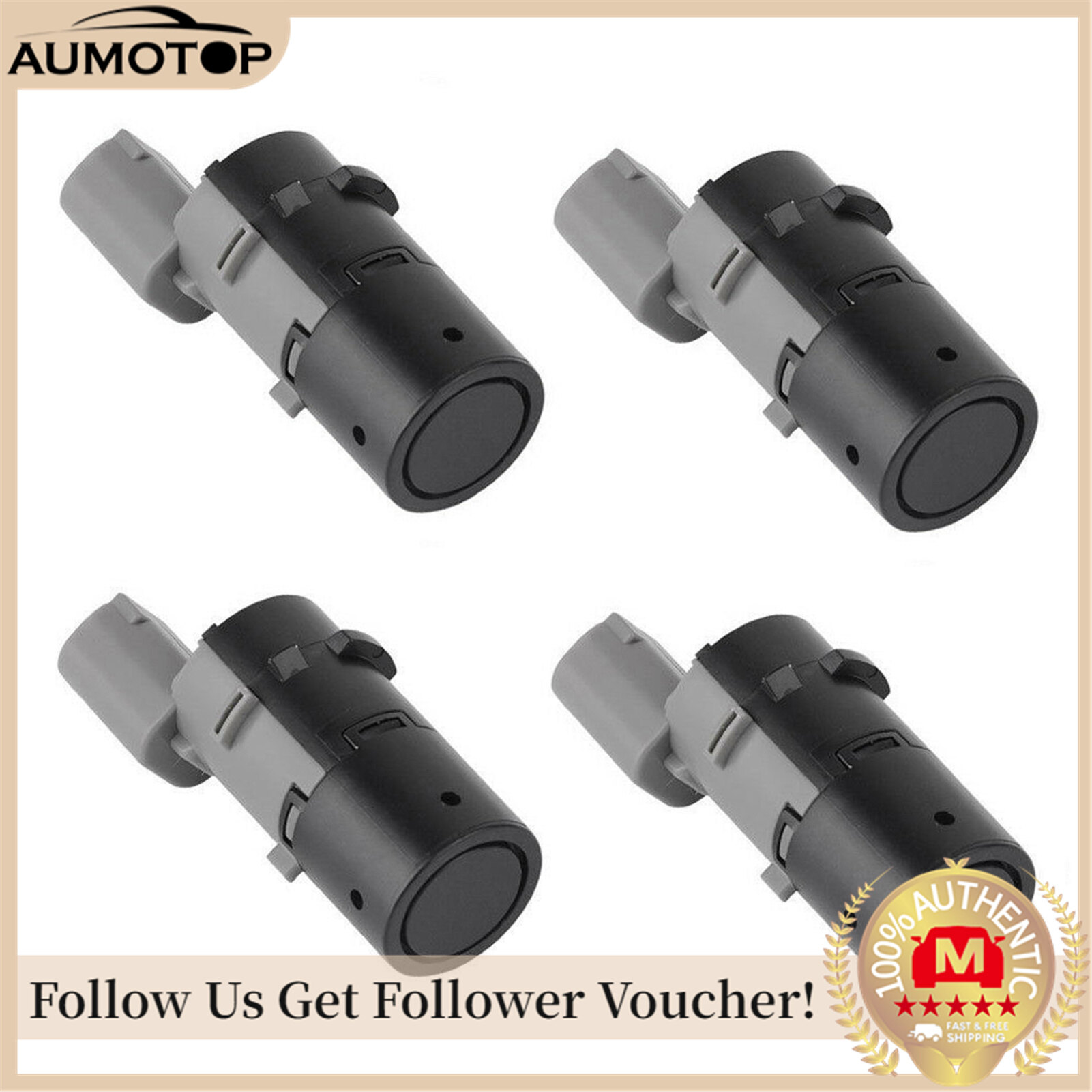 4pcs reverse bumper backup parking assist sensor reversing radar parking sensor, 66206989069, replacement for bmw e39 e46 e53 e60 e61 e63 x5