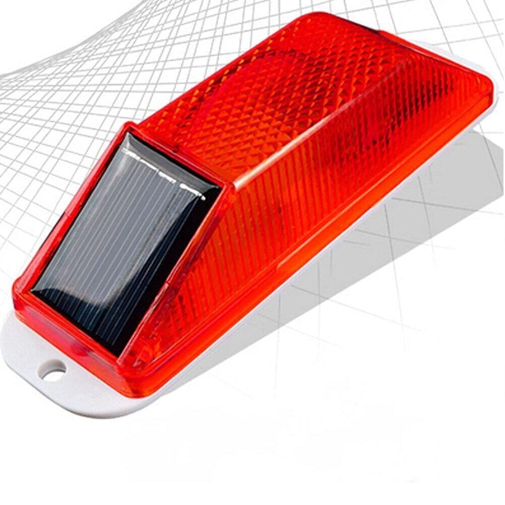 KTmall Solar Strobe Warning Light Outline Safety Traffic Night Warning Flashlight Beacon Barricade Construction Obstacle Flashing Light