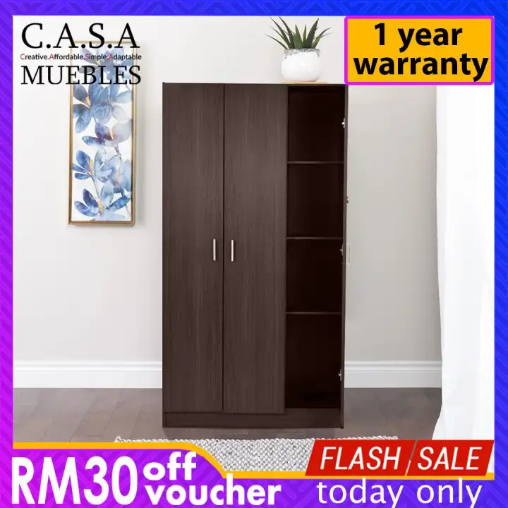 Casa Muebles 2 Door 3 Door Espresso Apparel Water Resistant