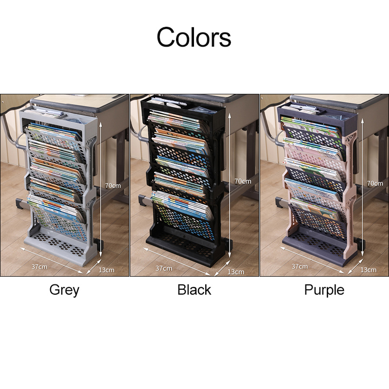 bookshelf table school storage area Deskside Book Storage Rack Hanging Book Bag Student Classroom Desk Multi-layer Storage Bookshelf