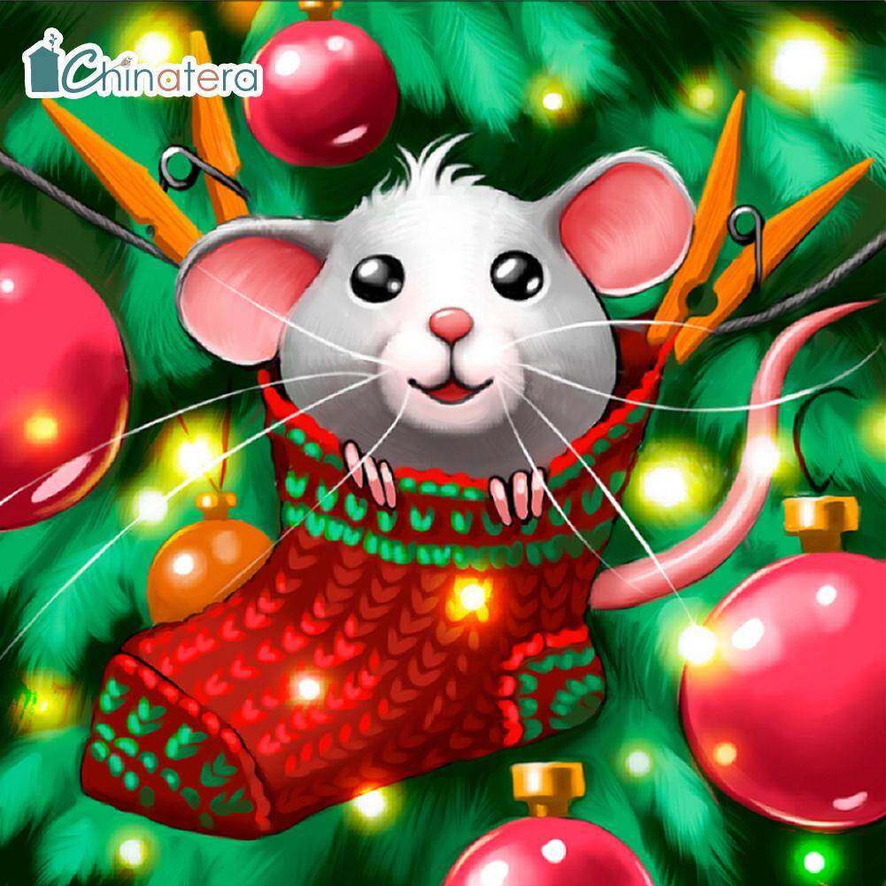 [Chinatera] 5D DIY Full Round Drill Diamond Painting Cartoon Mouse Rhinestone Mosaic Picture Craft Wall Decor Poster