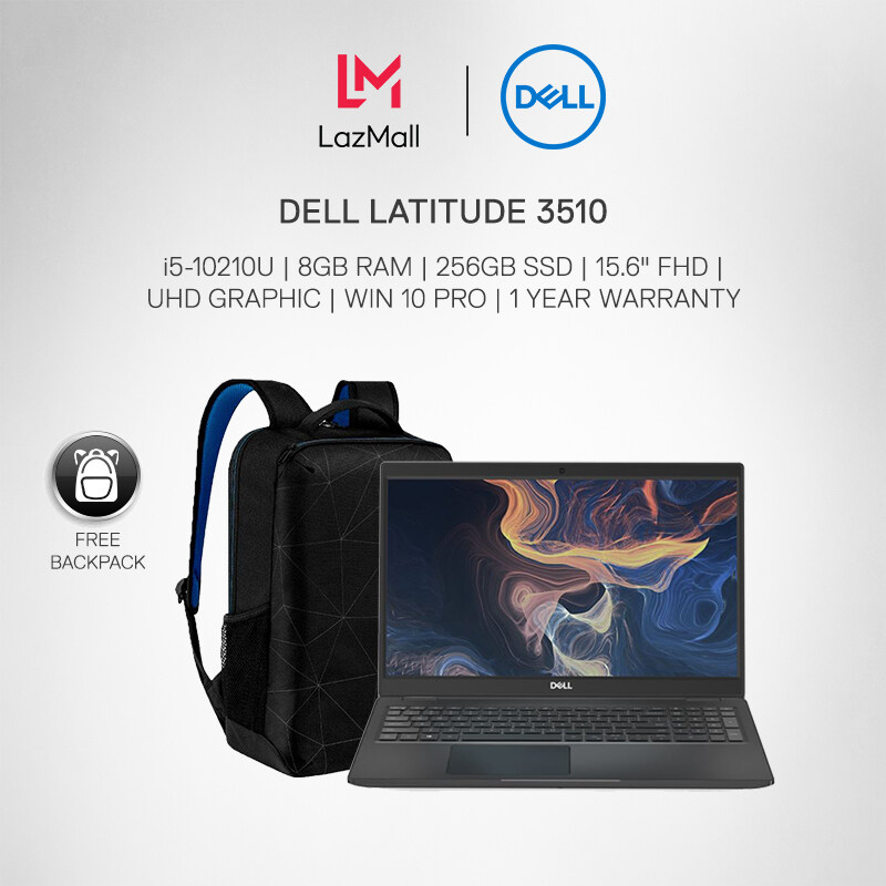 DELL LATITUDE 3510 BUSINESS LAPTOP (i5-10210U/8GB RAM/ 256GB SSD/ 15.6 FHD/ UHD GRAPHIC/ WIN 10 PRO/1 YEAR WARRANTY) + Backpack Malaysia