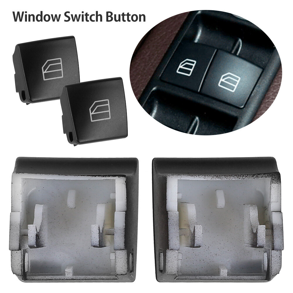 2pcs Driver Window Switch Button Cover for Mercedes-benz C-class (w204) 2008-2012/mercedes-benz E-class (w212) 2010-2012/mercedes-benz Glk-class (x204) 2009-2012 Car Parts Window Switch Button Cover